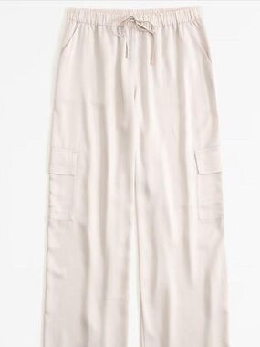 Abercrombie & Fitch Cream Wide Leg Cargo Pants